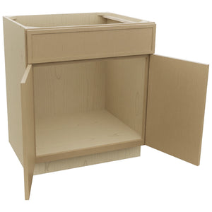 Fabuwood Luna Natural Oak SB30 Base Sink Cabinet, Open View