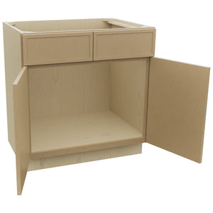 Fabuwood Luna Natural Oak SB33 Base Sink Cabinet, Open View