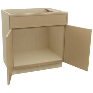 Fabuwood Luna Natural Oak SB33SDF Base Sink Cabinet, Open View