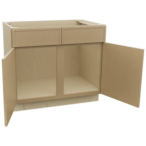 Fabuwood Luna Natural Oak SB39 Base Sink Cabinet, Open View
