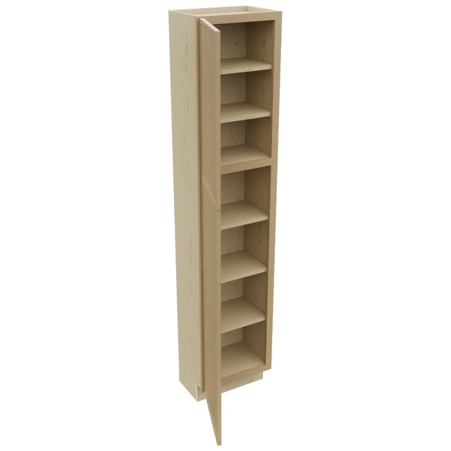 Fabuwood Luna Natural Oak TP152484 Tall Pantry Cabinet, Open View