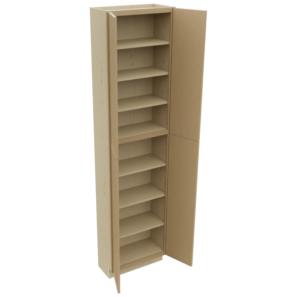 Fabuwood Luna Natural Oak TP181296 Tall Pantry Cabinet, Open View
