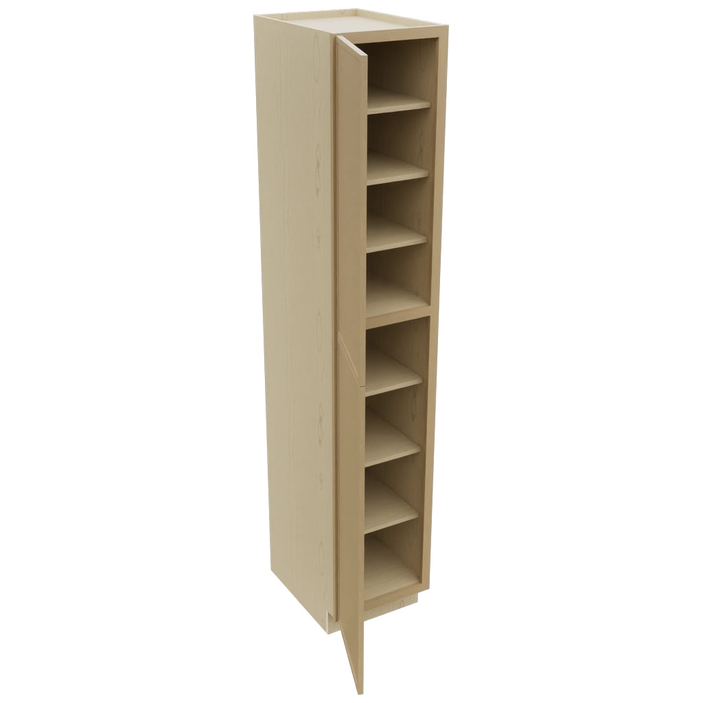 Fabuwood Luna Natural Oak TP301296 Tall Pantry Cabinet, Open View