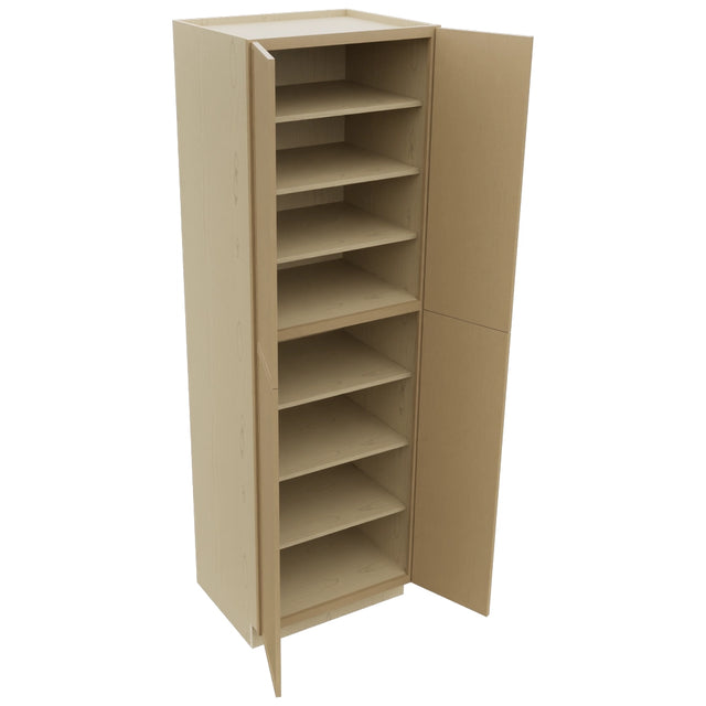 Fabuwood Luna Natural Oak TP361296 Tall Pantry Cabinet, Open View