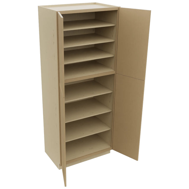 Fabuwood Luna Natural Oak TP362490 Tall Pantry Cabinet, Open View