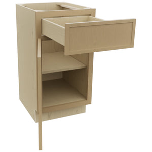 Fabuwood Luna Natural Oak VB18-34 Vanity Base Standard Cabinet, Open View