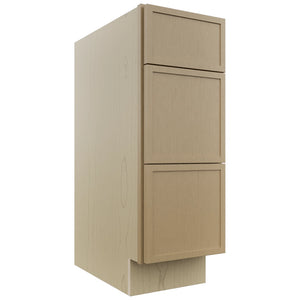 Fabuwood Luna Natural Oak VDB12-34 Vanity Drawer Cabinet, Front View