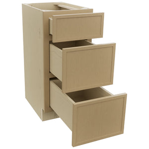 Fabuwood Luna Natural Oak VDB15-34 Vanity Drawer Cabinet, Open View