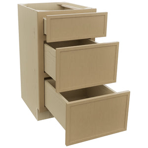 Fabuwood Luna Natural Oak VDB18-34 Vanity Drawer Cabinet, Open View