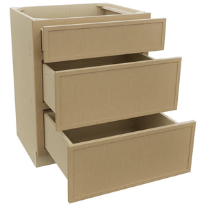 Fabuwood Luna Natural Oak VDB27-34 Vanity Drawer Cabinet, Open View