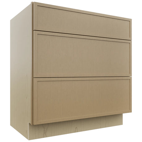 Fabuwood Luna Natural Oak VDB33-34 Vanity Drawer Cabinet, Front View