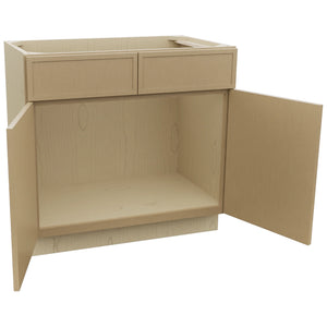 Fabuwood Luna Natural Oak VSB36-34 Vanity Sink Cabinet, Open View