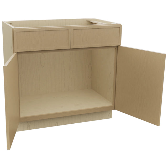 Fabuwood Luna Natural Oak VSB36-34 Vanity Sink Cabinet, Open View