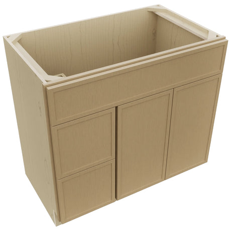 Fabuwood Luna Natural Oak VSD36DL Vanity Combo Cabinet, Top View