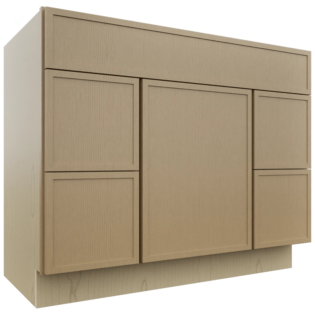 Fabuwood Luna Natural Oak VSD42 Vanity Combo Cabinet, Front View