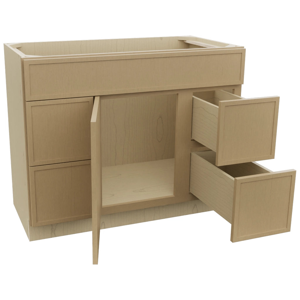 Fabuwood Luna Natural Oak VSD42 Vanity Combo Cabinet, Open View
