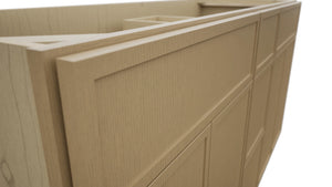 Fabuwood Luna Natural Oak VSD60DOUBLE Vanity Combo Cabinet, Detail View