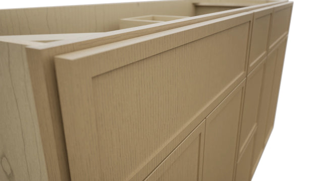 Fabuwood Luna Natural Oak VSD60DOUBLE Vanity Combo Cabinet, Detail View
