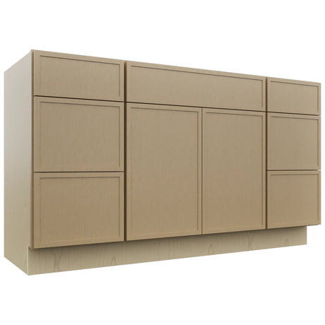 Fabuwood Luna Natural Oak VSD60SINGLE Vanity Combo Cabinet, Front View