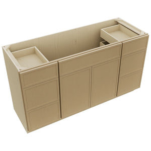 Fabuwood Luna Natural Oak VSD60SINGLE Vanity Combo Cabinet, Top View
