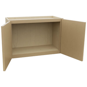 Fabuwood Luna Natural Oak W2718 Wall Standard Cabinet, Open View