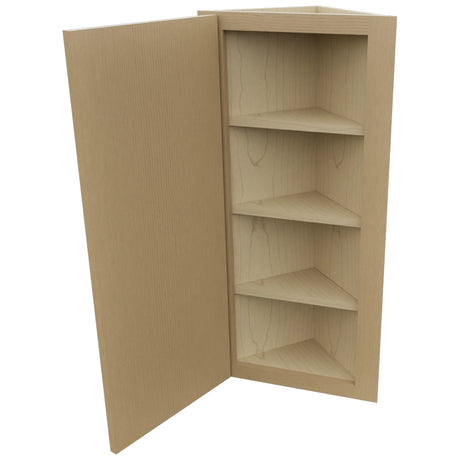 Fabuwood Luna Natural Oak WAE1236 Wall Angle End Cabinet, Open View