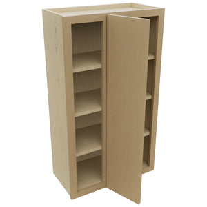 Fabuwood Luna Natural Oak WBC2442 Wall Corner Blind Cabinet, Open View