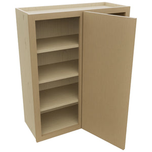 Fabuwood Luna Natural Oak WBC3036 Wall Corner Blind Cabinet, Open View