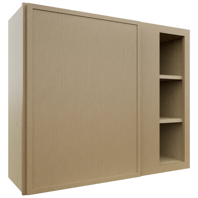 Fabuwood Luna Natural Oak WBC3630 Wall Corner Blind Cabinet, Front View