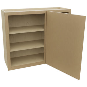 Fabuwood Luna Natural Oak WBC3630 Wall Corner Blind Cabinet, Open View