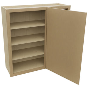 Fabuwood Luna Natural Oak WBC3636 Wall Corner Blind Cabinet, Open View