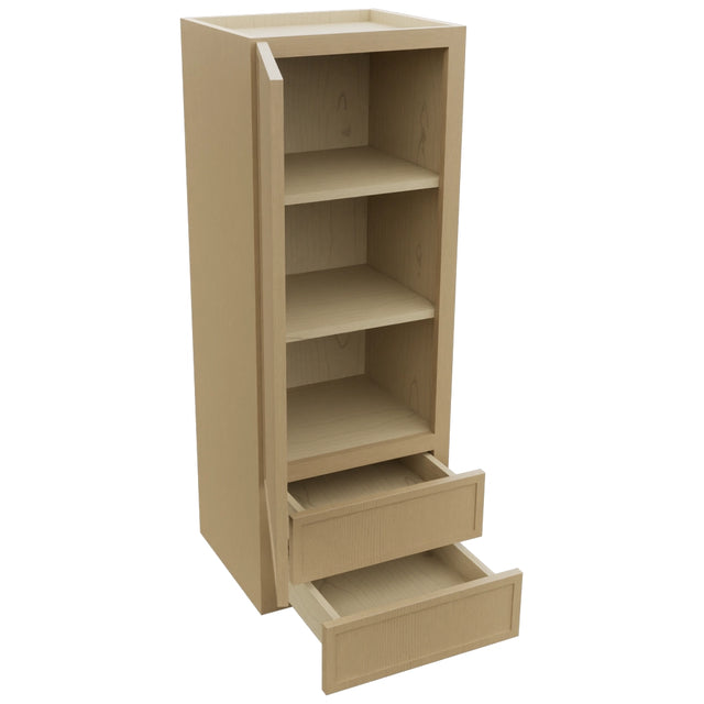 Fabuwood Luna Natural Oak WD1848 Wall Drawer Cabinet, Open View