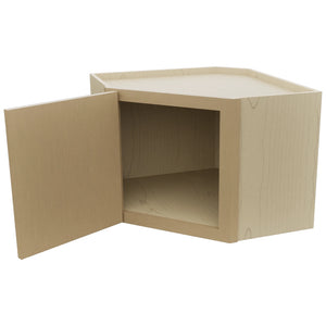 Fabuwood Luna Natural Oak WDC2418 Wall Corner Diagonal Cabinet, Open View