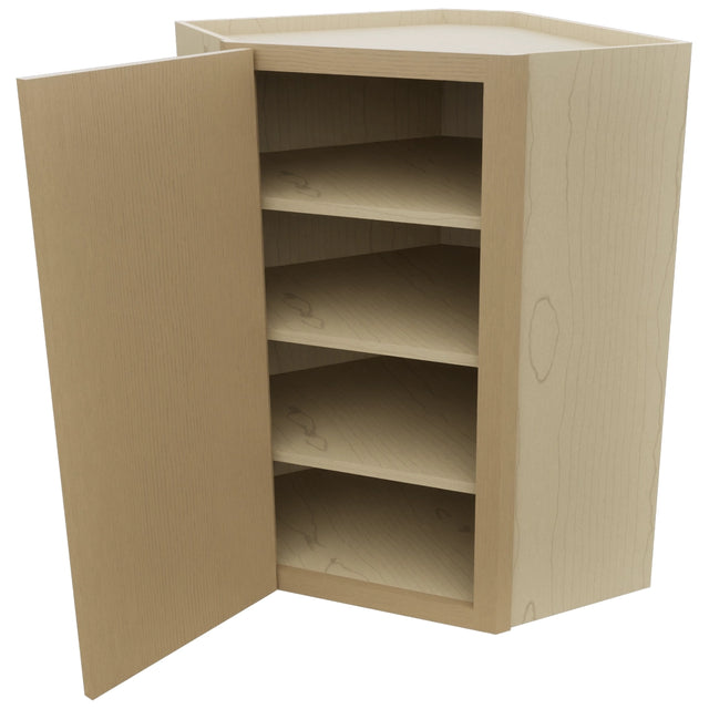Fabuwood Luna Natural Oak WDC2436 Wall Corner Diagonal Cabinet, Open View