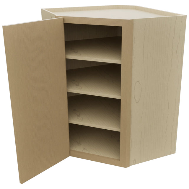 Fabuwood Luna Natural Oak WDC2736 Wall Corner Diagonal Cabinet, Open View