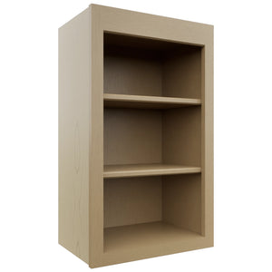 Fabuwood Luna Natural Oak WOS1830 Wall Open Shelf, Front View