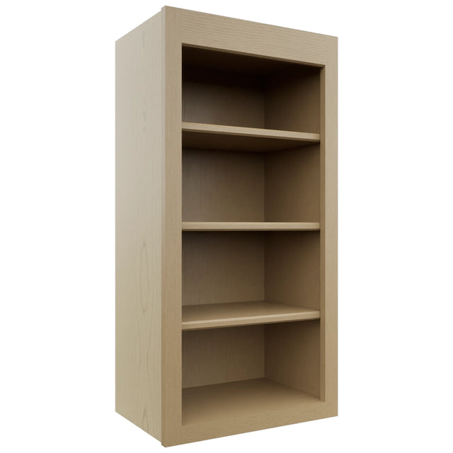 Fabuwood Luna Natural Oak WOS1836 Wall Open Shelf, Front View