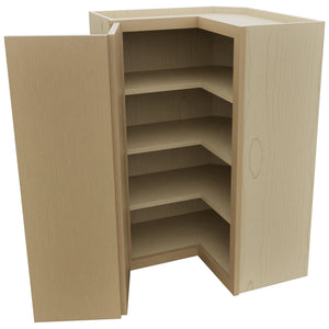 Fabuwood Luna Natural Oak WPC2436 Wall Corner Pie Cabinet, Open View