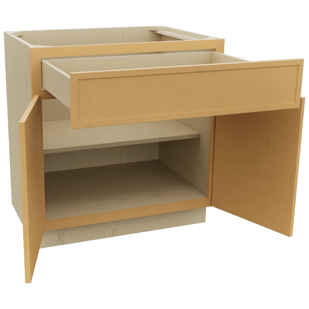 Fabuwood Luna Timber B33SDF Base Standard Cabinet, Open View