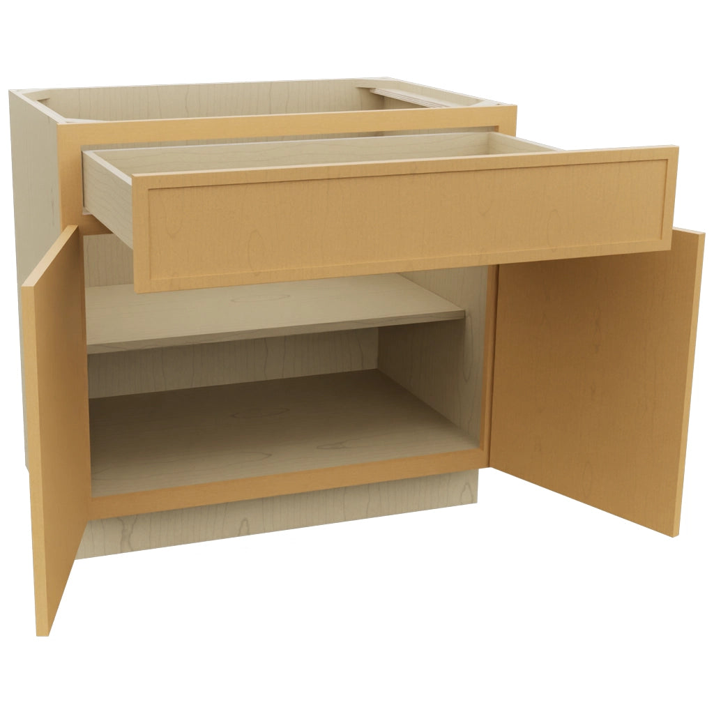 Fabuwood Luna Timber B36SDF Base Standard Cabinet, Open View