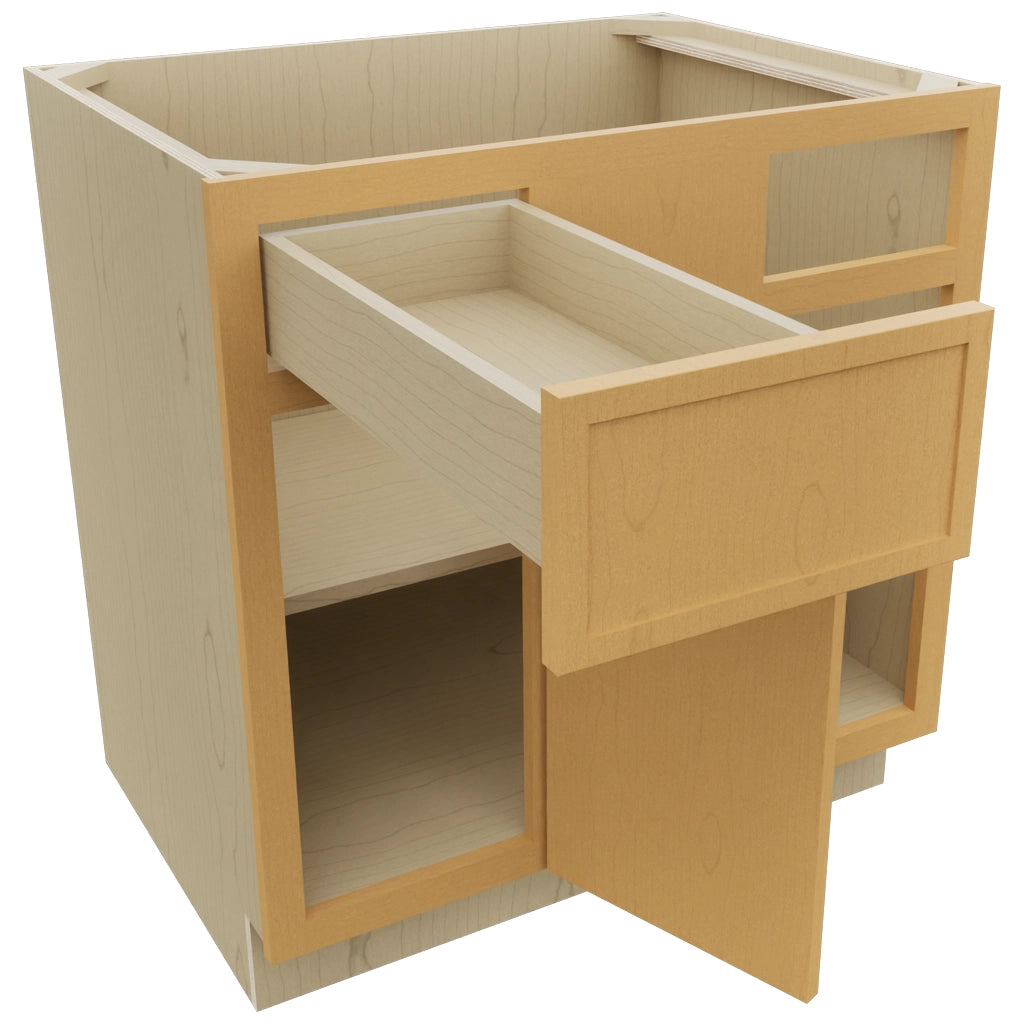 Fabuwood Luna Timber BLB39/42 Base Corner Blind Cabinet, Open View
