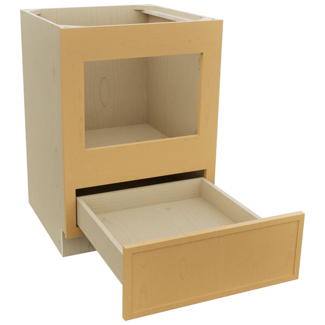 Fabuwood Luna Timber BMC24 Base Microwave Cabinet, Open View