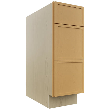 Fabuwood Luna Timber DB12 Base 3 Drawers Cabinet, Front View