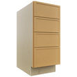 Fabuwood Luna Timber DB15-4 Base 4 Drawers Cabinet, Front View