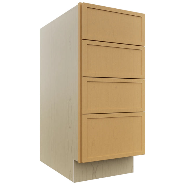 Fabuwood Luna Timber DB15-4 Base 4 Drawers Cabinet, Front View
