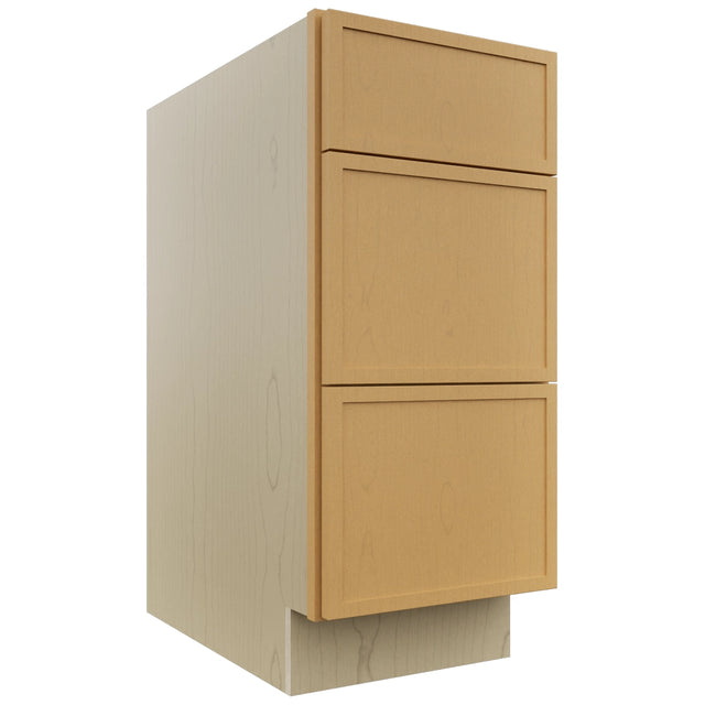 Fabuwood Luna Timber DB15 Base 3 Drawers Cabinet, Front View