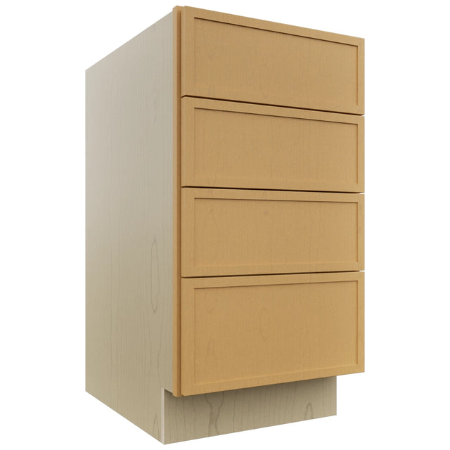 Fabuwood Luna Timber DB18-4 Base 4 Drawers Cabinet, Front View