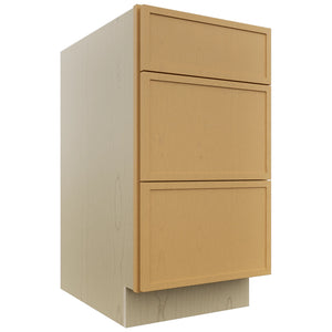 Fabuwood Luna Timber DB18 Base 3 Drawers Cabinet, Front View