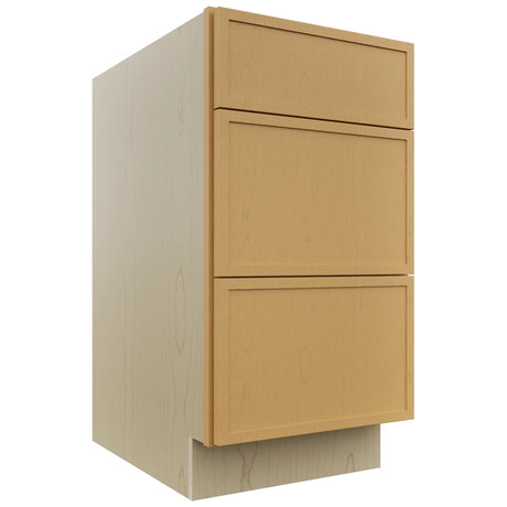 Fabuwood Luna Timber DB18 Base 3 Drawers Cabinet, Front View
