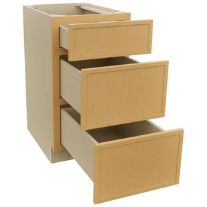 Fabuwood Luna Timber DB18 Base 3 Drawers Cabinet, Open View